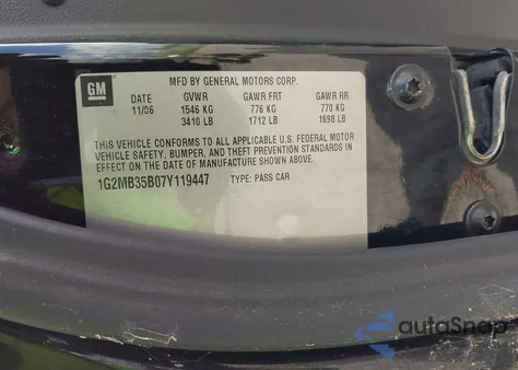 2007 Pontiac Solstice from USA, damaged, VIN 1G2MB35B07Y119447